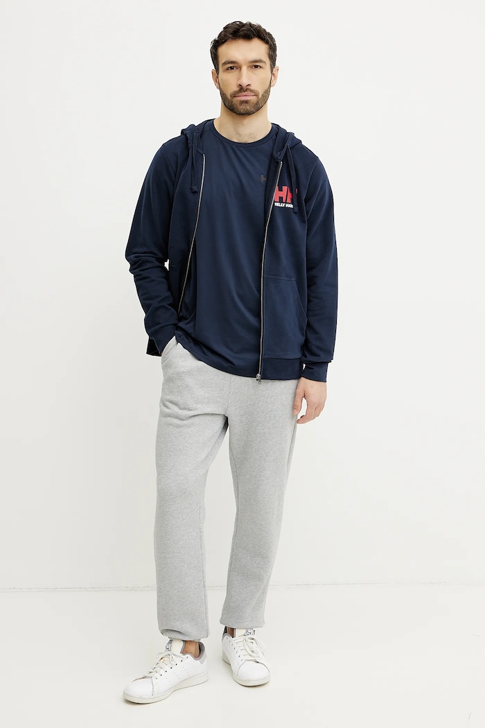 Helly Hansen Bluza bawełniana HH LOGO 30393 granatowy SS25