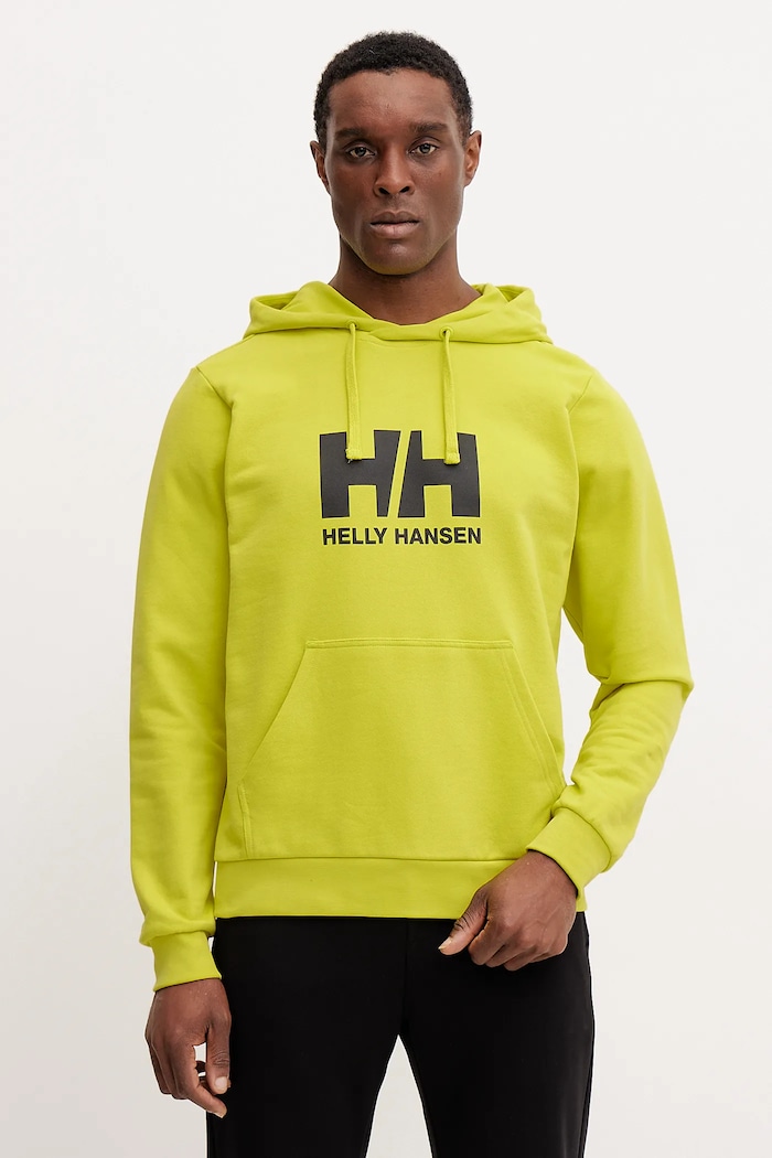 Helly Hansen bluza bawełniana HH LOGO nadruk żółty 30394
