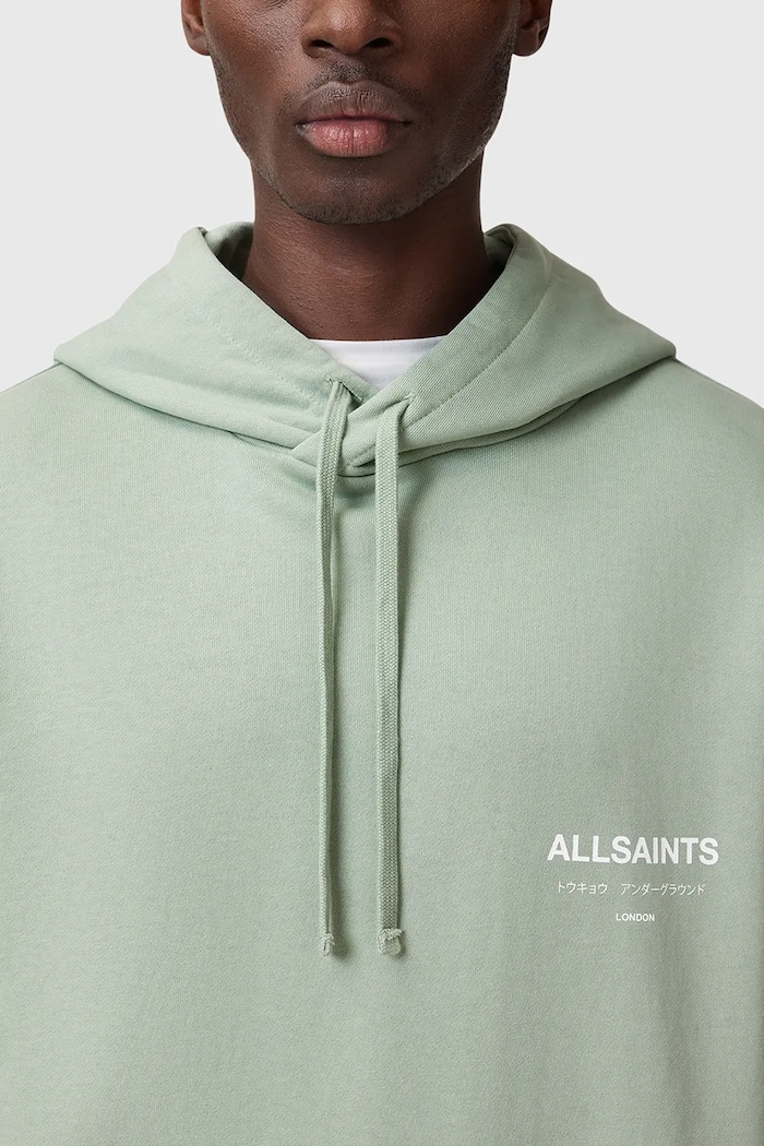 Памучен суичър AllSaints UNDERGROUND зелен M034NB