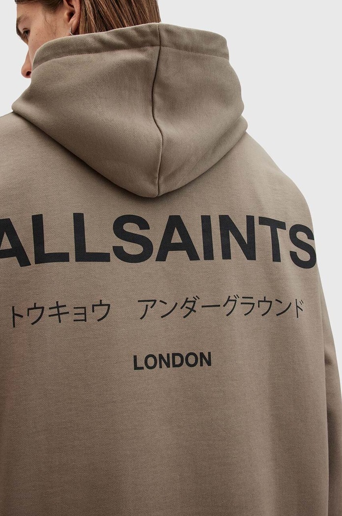 Odzież AllSaints bluza bawełniana UNDERGROUND M034NB zielony