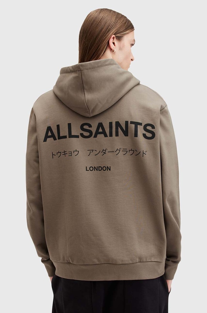 AllSaints bluza bawełniana UNDERGROUND zielony M034NB