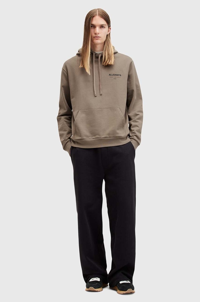 AllSaints bluza bawełniana UNDERGROUND M034NB zielony
