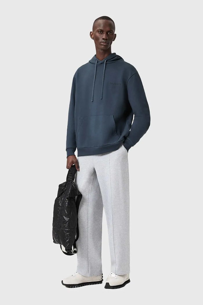 Îmbrăcăminte AllSaints hanorac de bumbac UNDERGROUND M034NB albastru