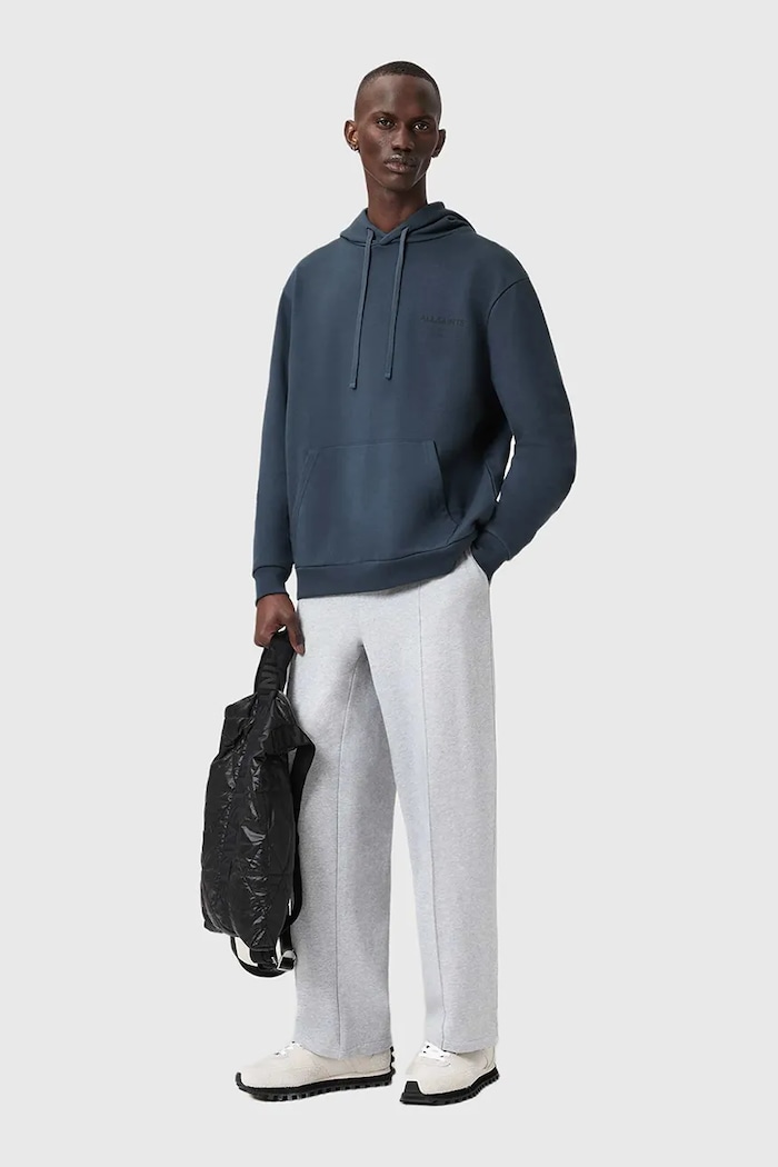 Îmbrăcăminte AllSaints hanorac de bumbac UNDERGROUND M034NB albastru