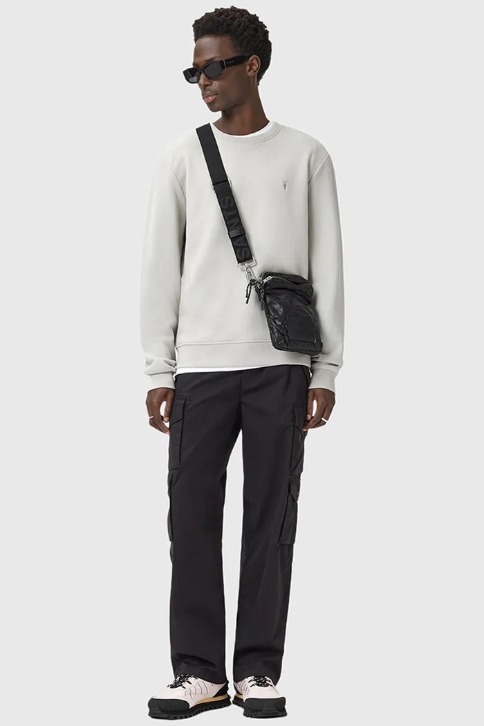 AllSaints pulover M037NB siva