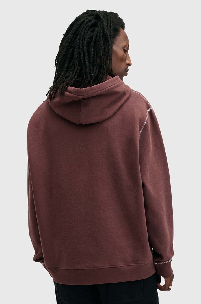 Ρούχα Βαμβακερή μπλούζα AllSaints AMIR M038NB μπορντό