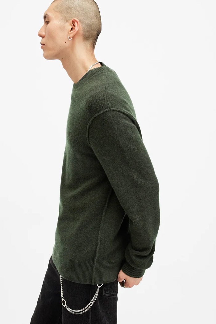 Одяг Светр з вовною AllSaints STATTEN M039KA зелений