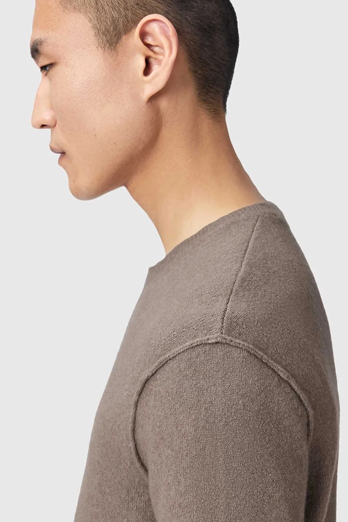Pulover pentru bărbați cu amestec de lână AllSaints maro M039KA