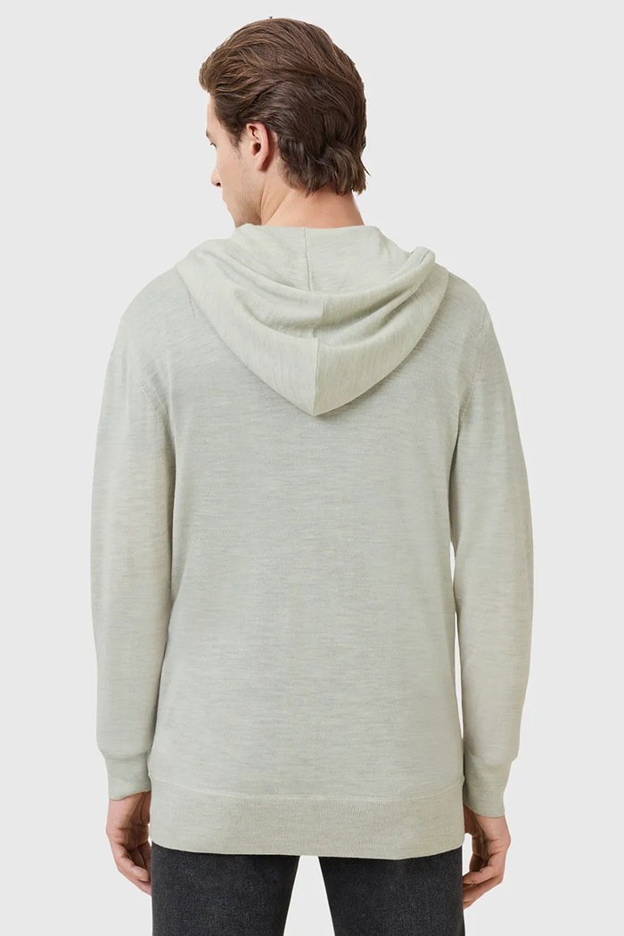 Odzież AllSaints Bluza rozpinana z kapturem męska wełniana M084KB zielony