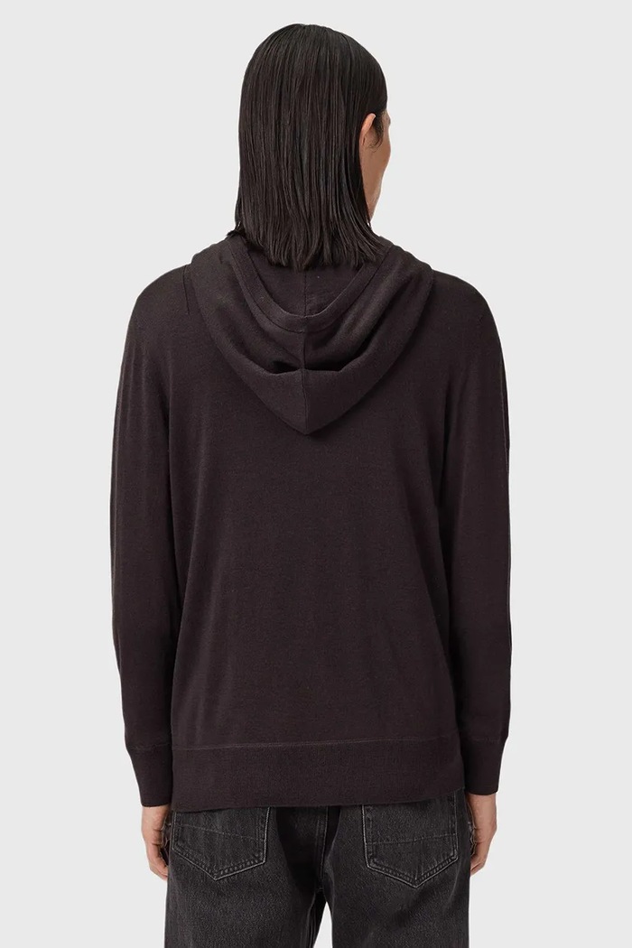 Odzież AllSaints bluza wełniana MODE MERINO ZIP HOOD M084KB brązowy