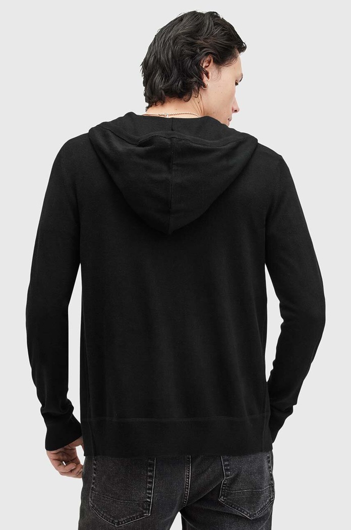 Oblečení Vlněná mikina AllSaints MODE MERINO ZIP HOOD M084KB černá