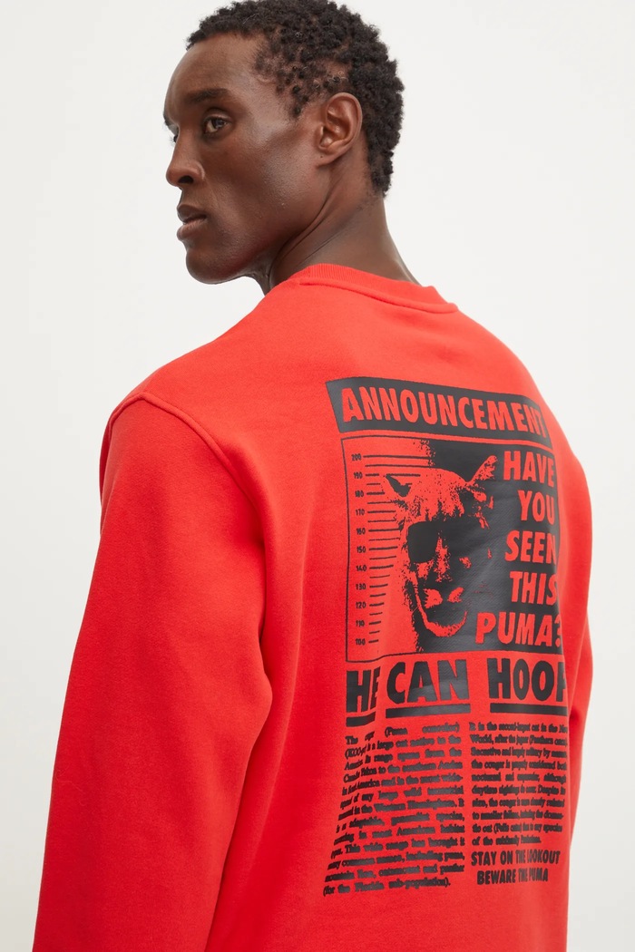 Βαμβακερή μπλούζα Puma 627162 κόκκινο AW24