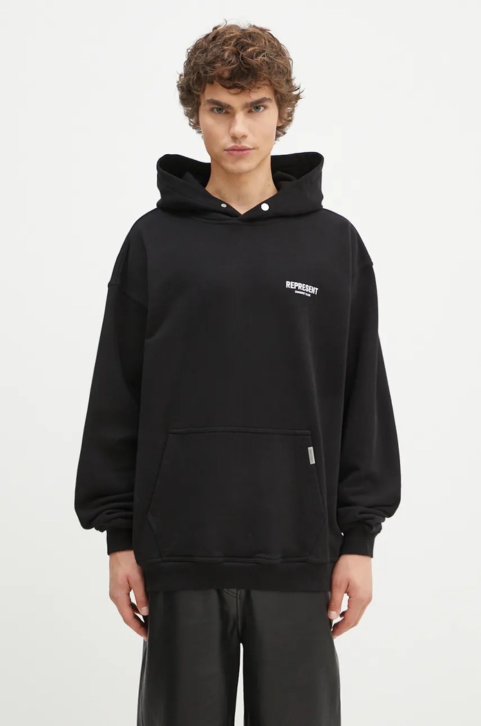 Odzież Represent bluza bawełniana Represent Owners Club Hoodie OCM41113.001 czarny