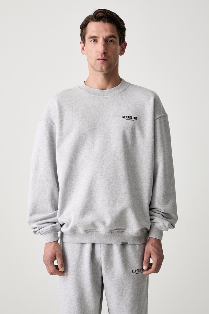 Abbigliamento Represent Owners Club Sweater felpa oversize in cotone da uomo OCM41115.158 grigio