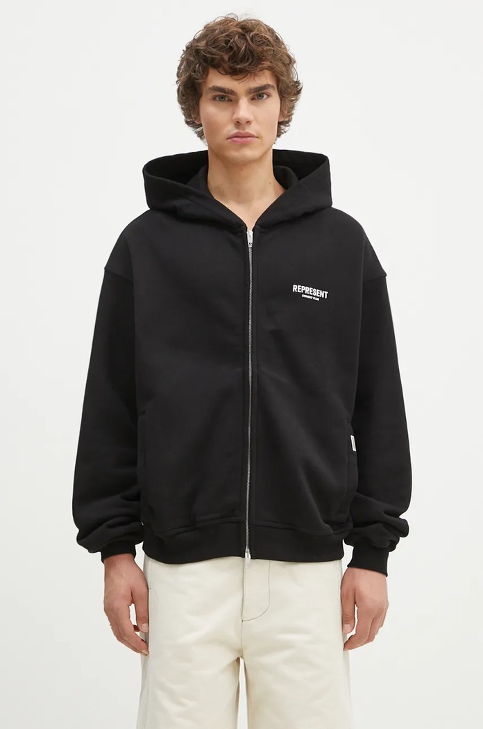 Odjeća Pamučna dukserica Represent Represent Owners Club Zip Hoodie OCM41122.001 crna