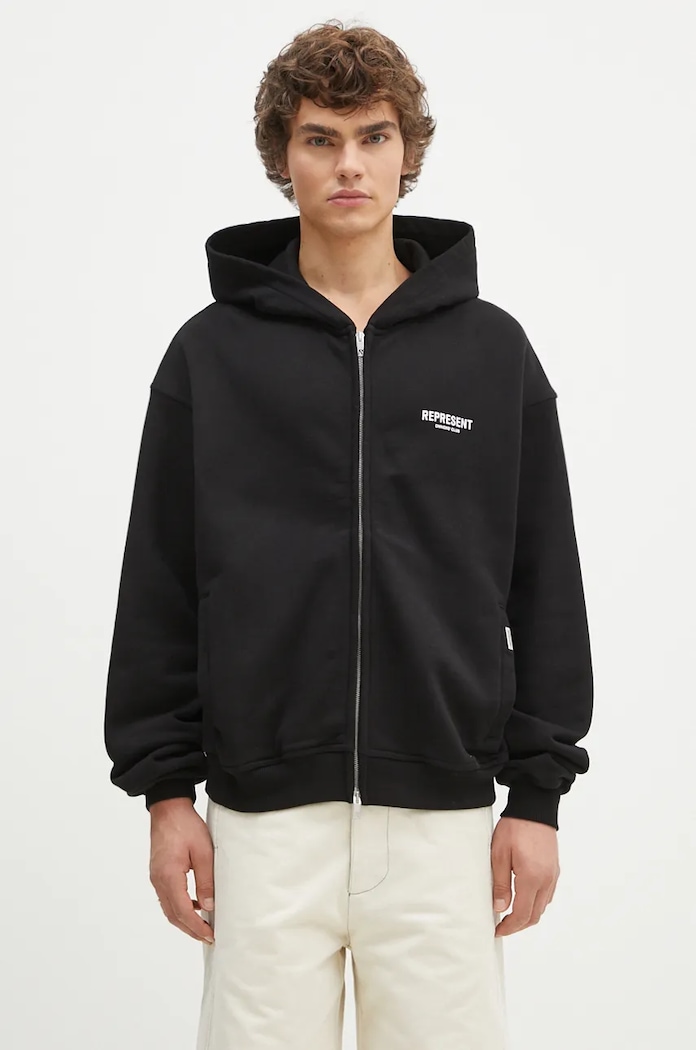Odjeća Pamučna dukserica Represent Represent Owners Club Zip Hoodie OCM41122.001 crna