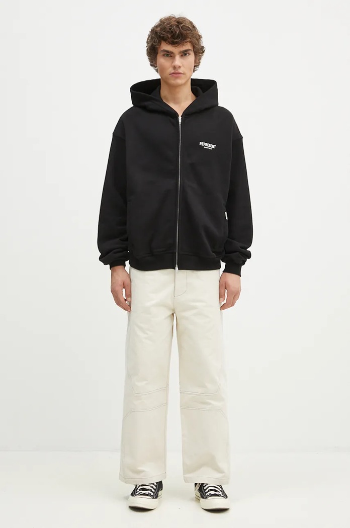 Pamučna dukserica Represent Represent Owners Club Zip Hoodie OCM41122.001 crna