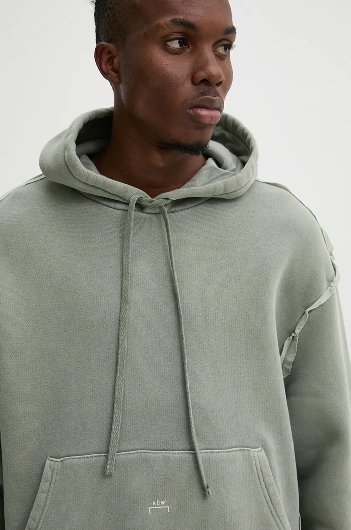 Bavlněná mikina A-COLD-WALL* Facade Hoodie šedá ACWMW200