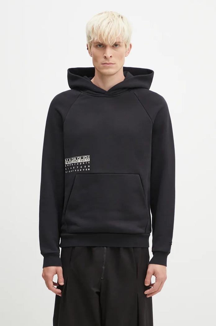 Napapijri cotton sweatshirt B-Premium H cotton black NP0A4I6M9411