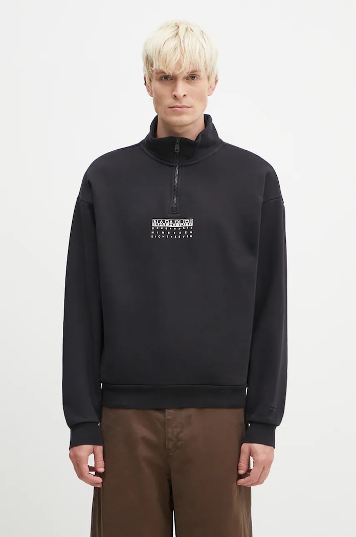 Napapijri cotton sweatshirt B-Premium Hz cotton black NP0A4I6N9411
