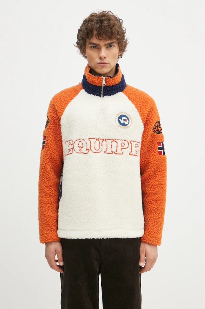 Napapijri fleece sweatshirt Equipe Fleece fleece beige NP0A4IK6MO91