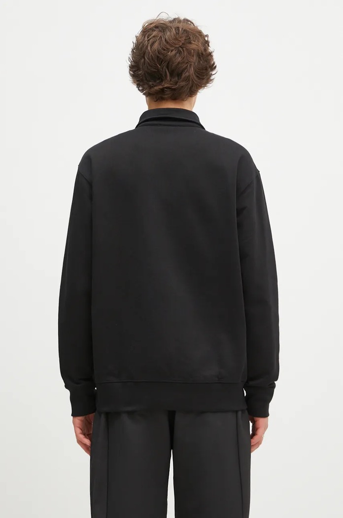 Ρούχα Βαμβακερή μπλούζα Norse Projects Ketel Relaxed Organic NORSE Logo Half Zip N20.1369.9999 μαύρο