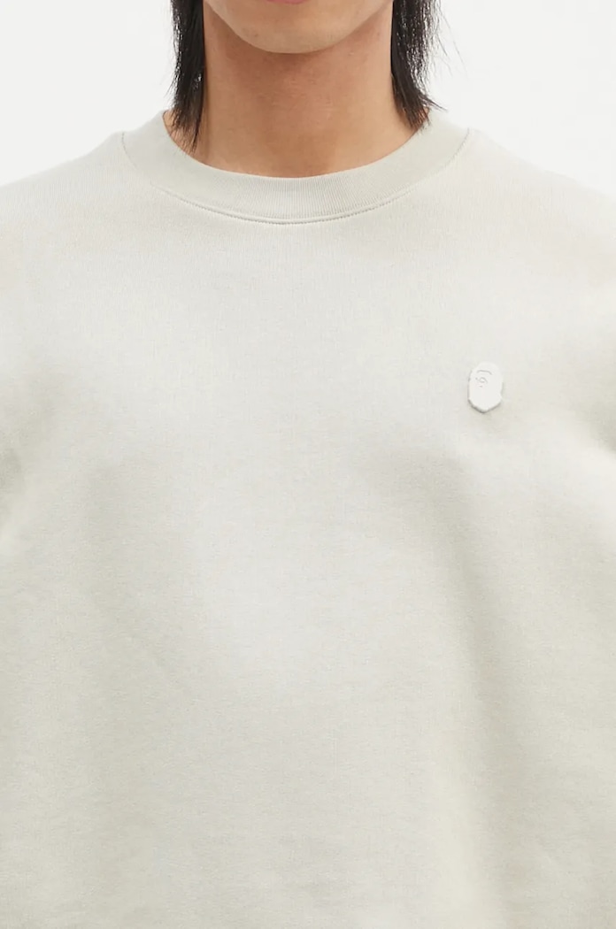 Кофта A Bathing Ape ONE POINT RELAXED FIT CREWNECK SWEATSHIRT бежевий 1K80113308