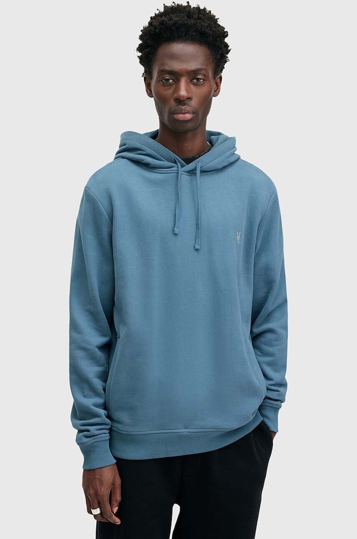 AllSaints hanorac cu glugă RAVEN OTH HOODY uni albastru M003NZ