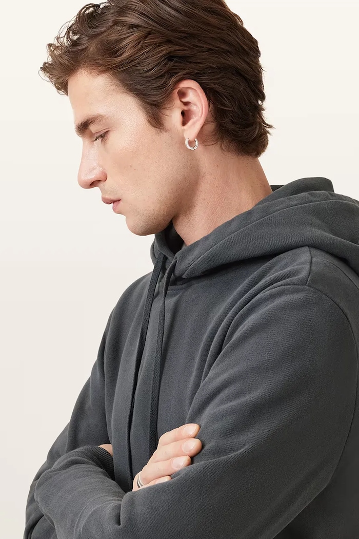 AllSaints mikina s kapucňou RAVEN OTH HOODY M003NZ sivá