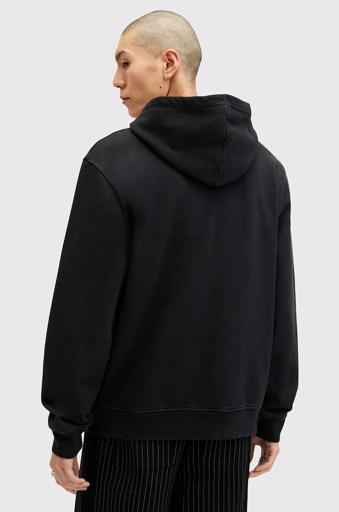 Bavlněná mikina AllSaints BONES OTH HOODY M005NB černá AW24