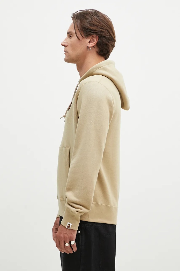 A Bathing Ape bluza bawełniana One Point Pullover 1K80114007 beżowy AW24