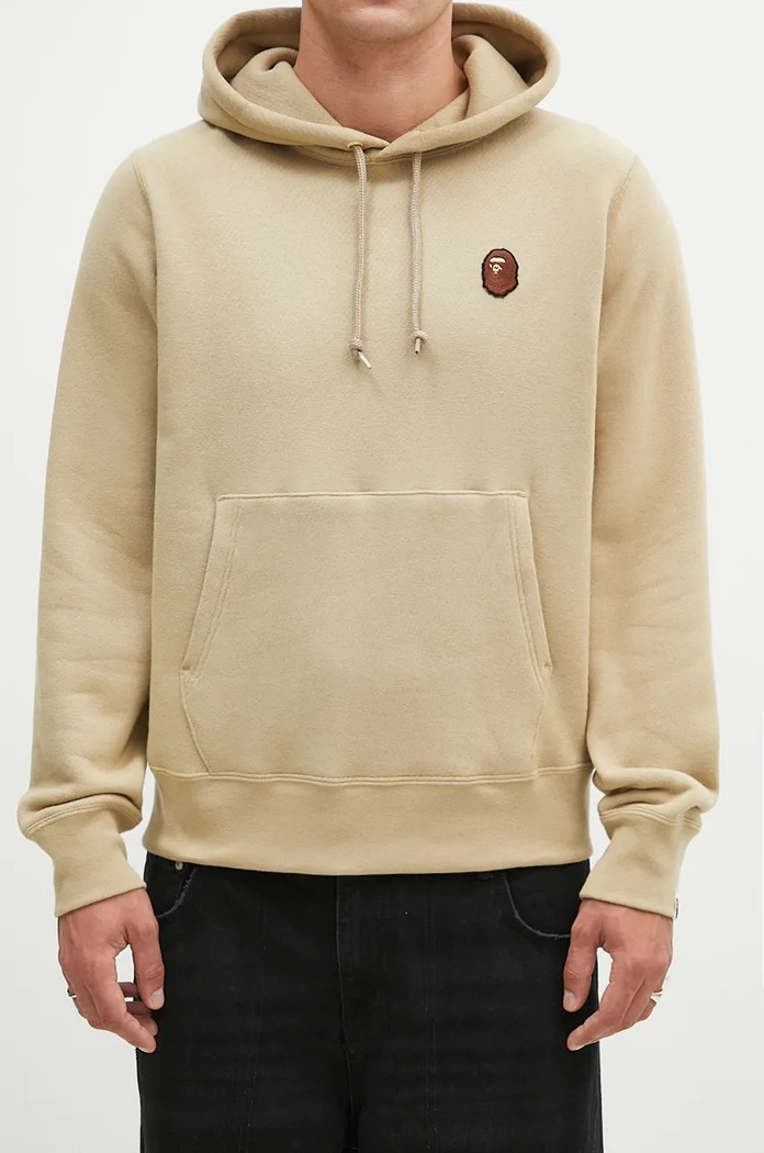 A Bathing Ape bluza bawełniana One Point Pullover beżowy 1K80114007