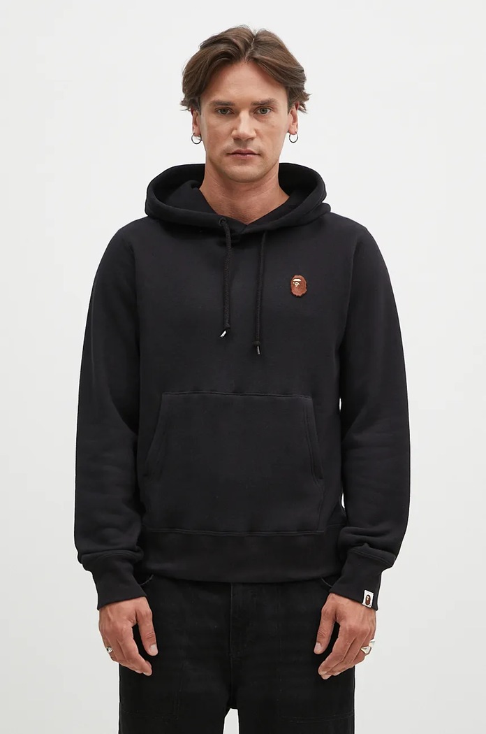 A Bathing Ape cotton sweatshirt One Point Pullover cotton black 1K80114007