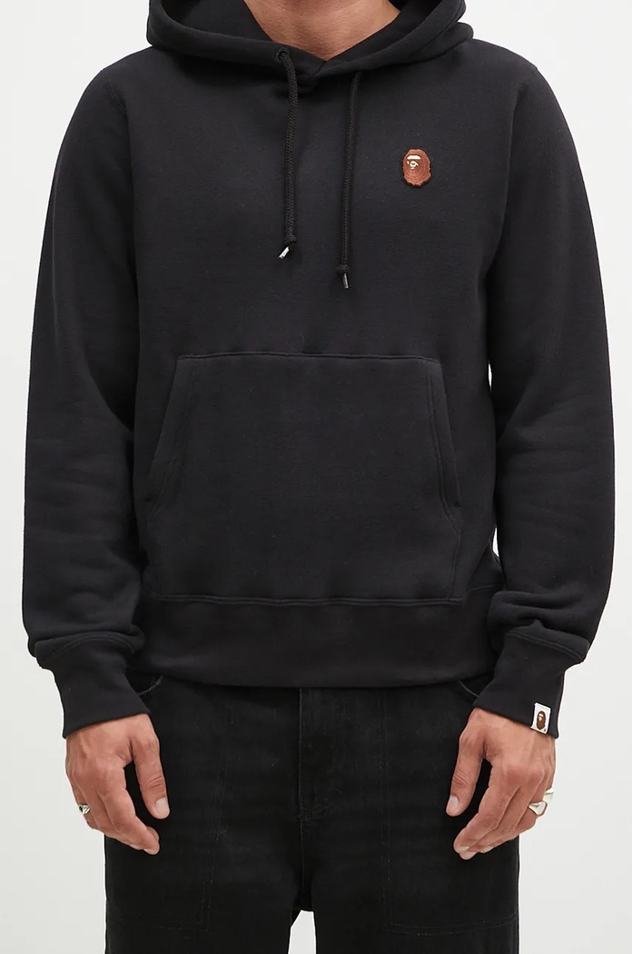 A Bathing Ape cotton sweatshirt One Point Pullover black 1K80114007