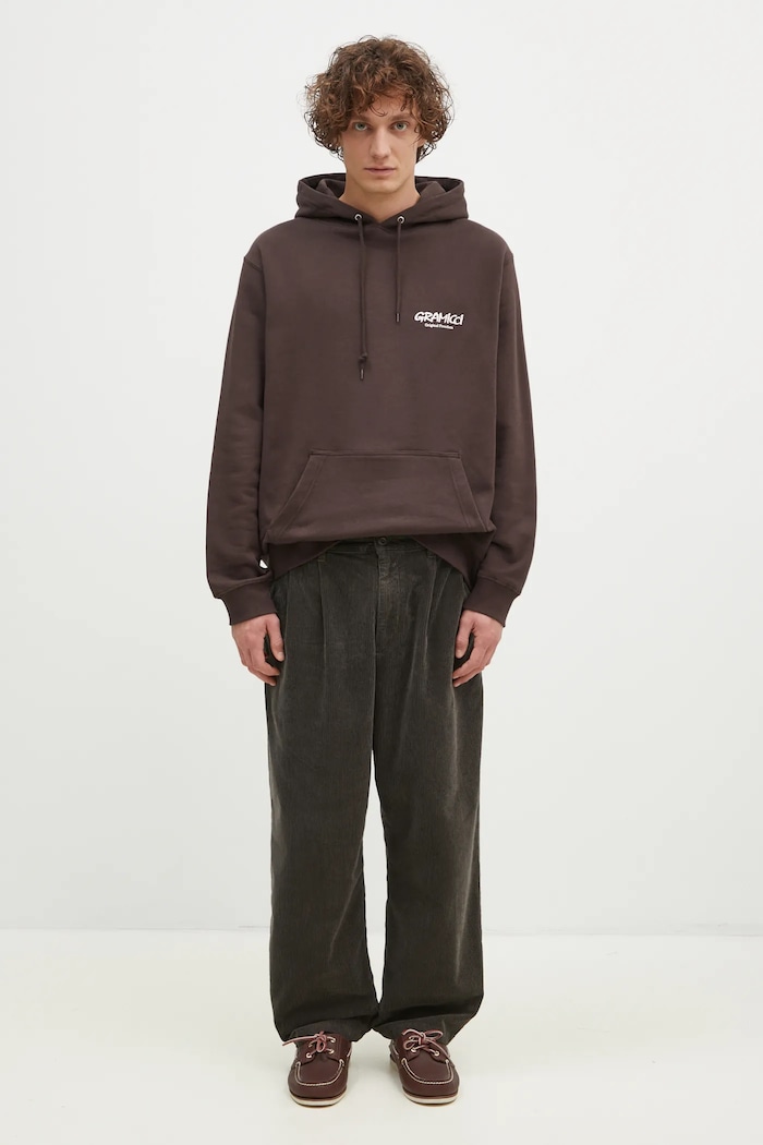 Bavlnená mikina Gramicci Original Fredm Hoded Sweatshrt G4FU.J113 hnedá