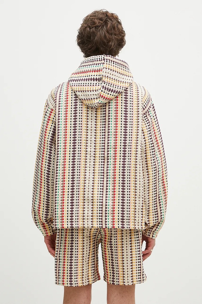 Clothing PLEASURES cotton sweatshirt Stitch Poncho Hoodie P24F052 beige