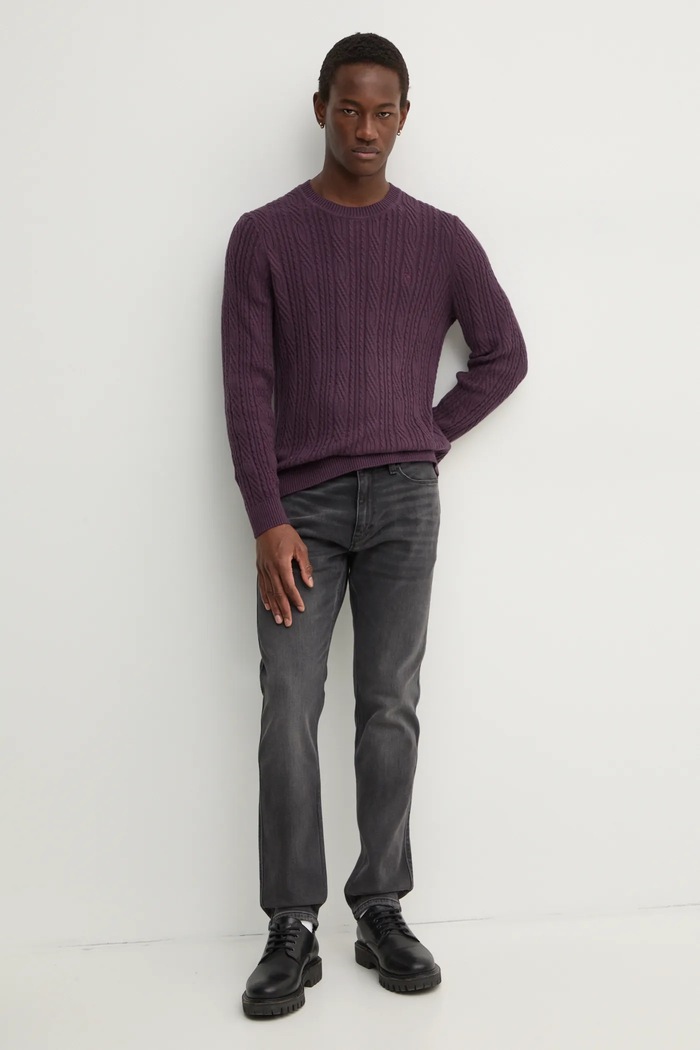 Abercrombie & Fitch sweter z domieszką wełny KI120.4197.530 fioletowy AW24