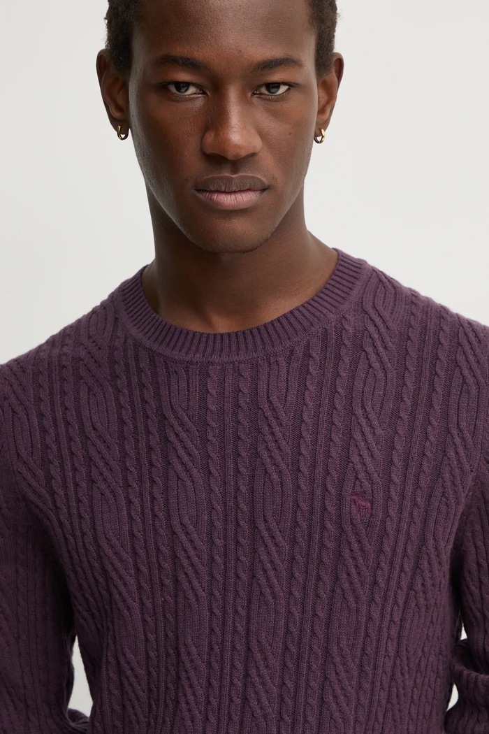 Abercrombie & Fitch sweter z domieszką wełny fioletowy KI120.4197.530