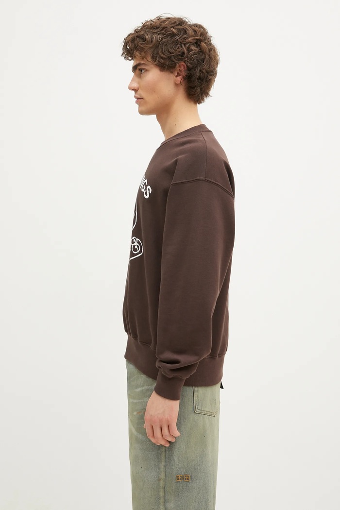 No Problemo cotton sweatshirt Hard Feelings Crew Neck Sweat NP20003.02 brown AW24