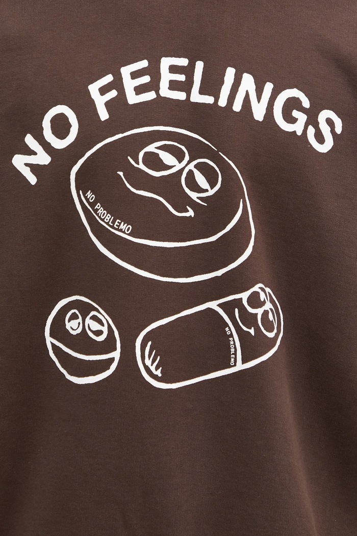 No Problemo cotton sweatshirt Hard Feelings Crew Neck Sweat brown NP20003.02