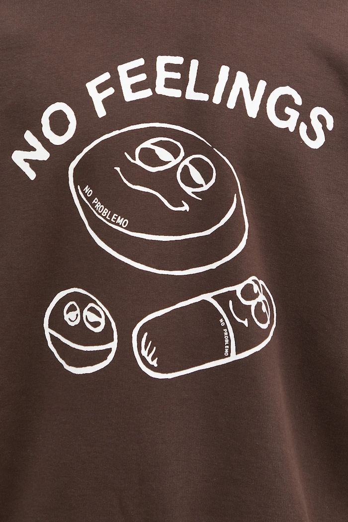 No Problemo cotton sweatshirt Hard Feelings Crew Neck Sweat brown NP20003.02