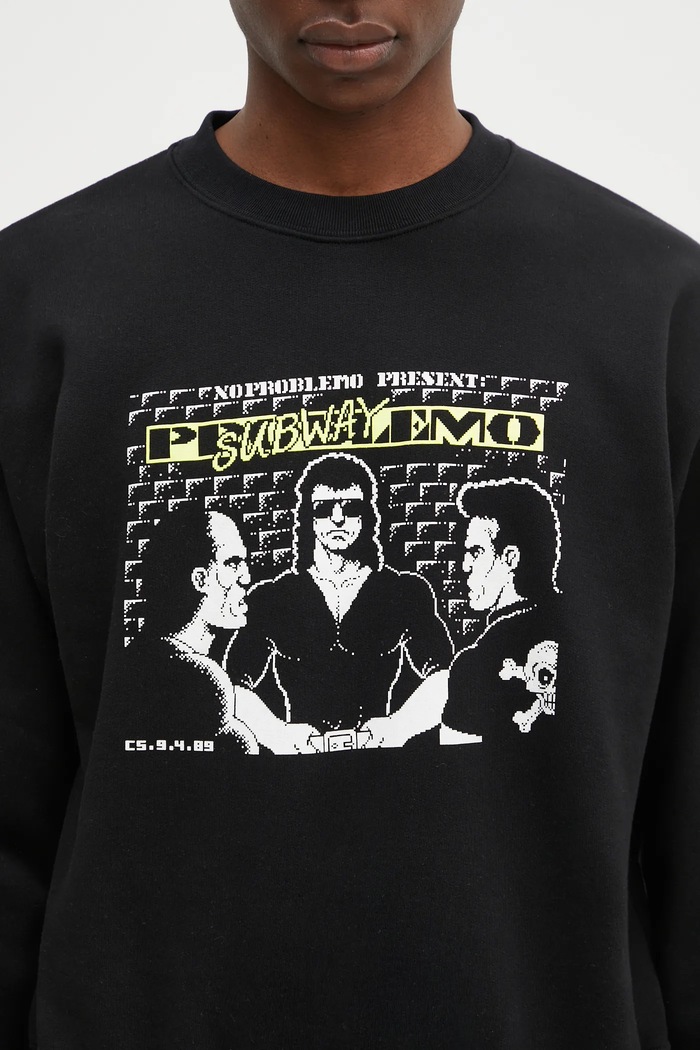 Памучен суичър No Problemo Subway Crew Neck Sweat черен NP20004.02