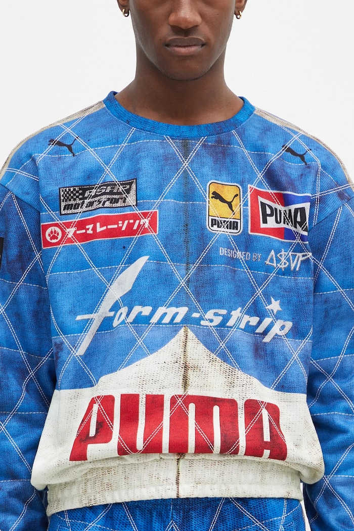 Mikina Puma Puma x A$AP ROCKY Quilted Sweat Shirt modrá 631125