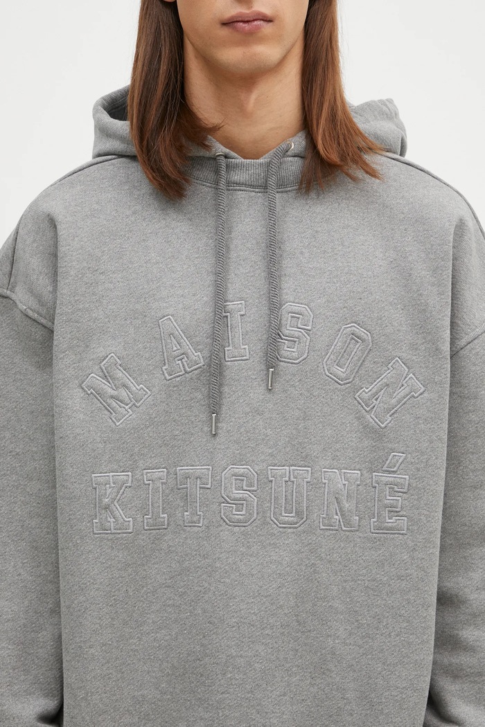 Maison Kitsuné cotton sweatshirt Varsity gray NM00702KM0326