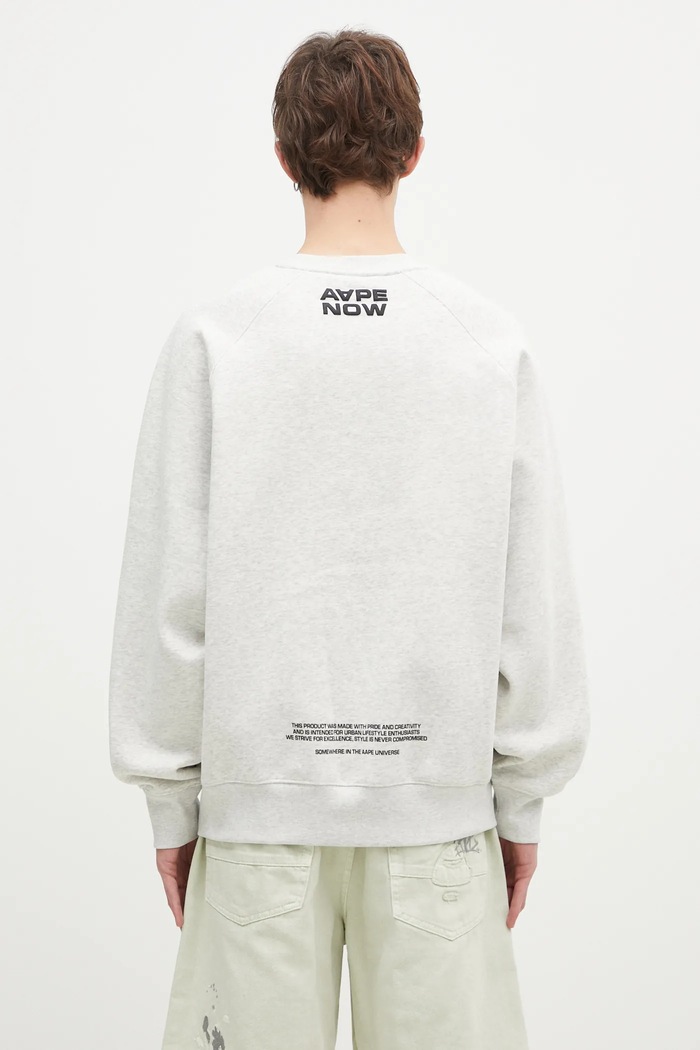 Дрехи Суичър AAPE Moon Face Logo AAPSWMB319XAN сив