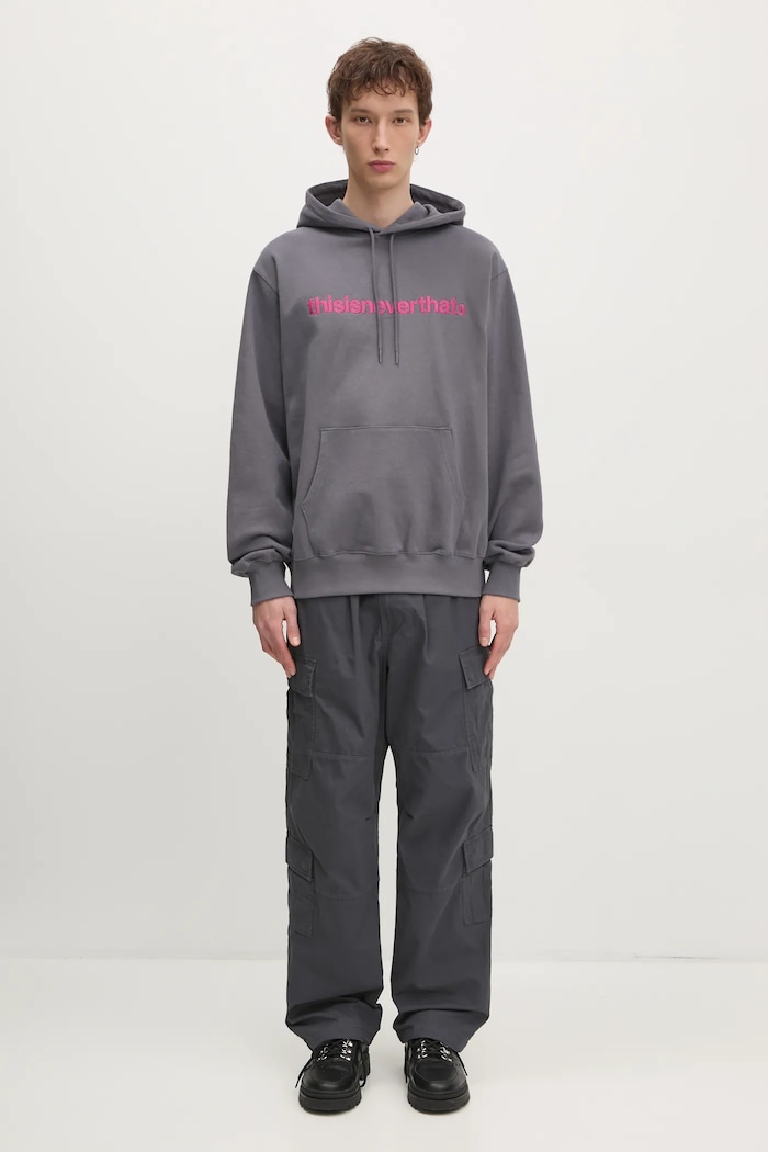 Βαμβακερή μπλούζα thisisneverthat T-Logo Hoodie TN243TSWHO01 γκρί