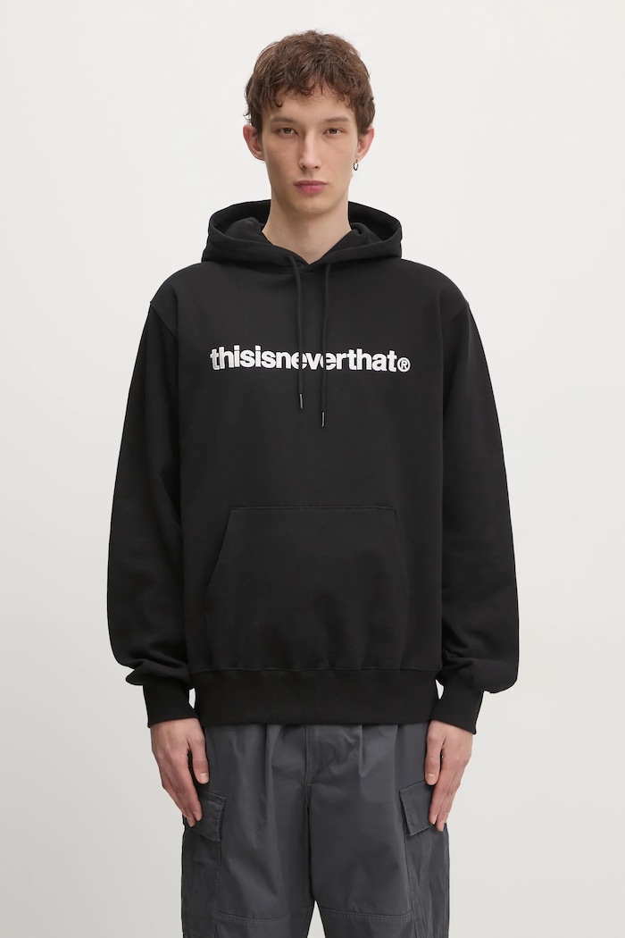 thisisneverthat cotton sweatshirt T-Logo Hoodie cotton black TN243TSWHO01