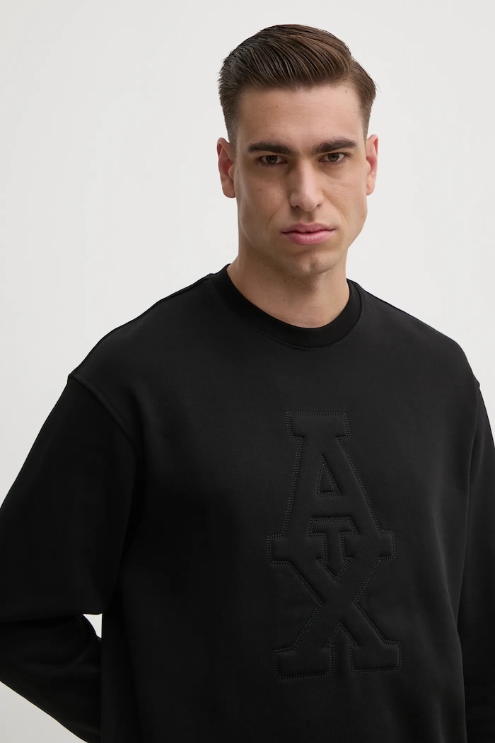 Armani Exchange bluza bawełniana czarny 6DZMLF.ZJ4XZ