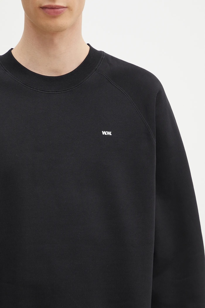 Бавовняна кофта Wood Wood Hester sweatshirt чорний 30250244