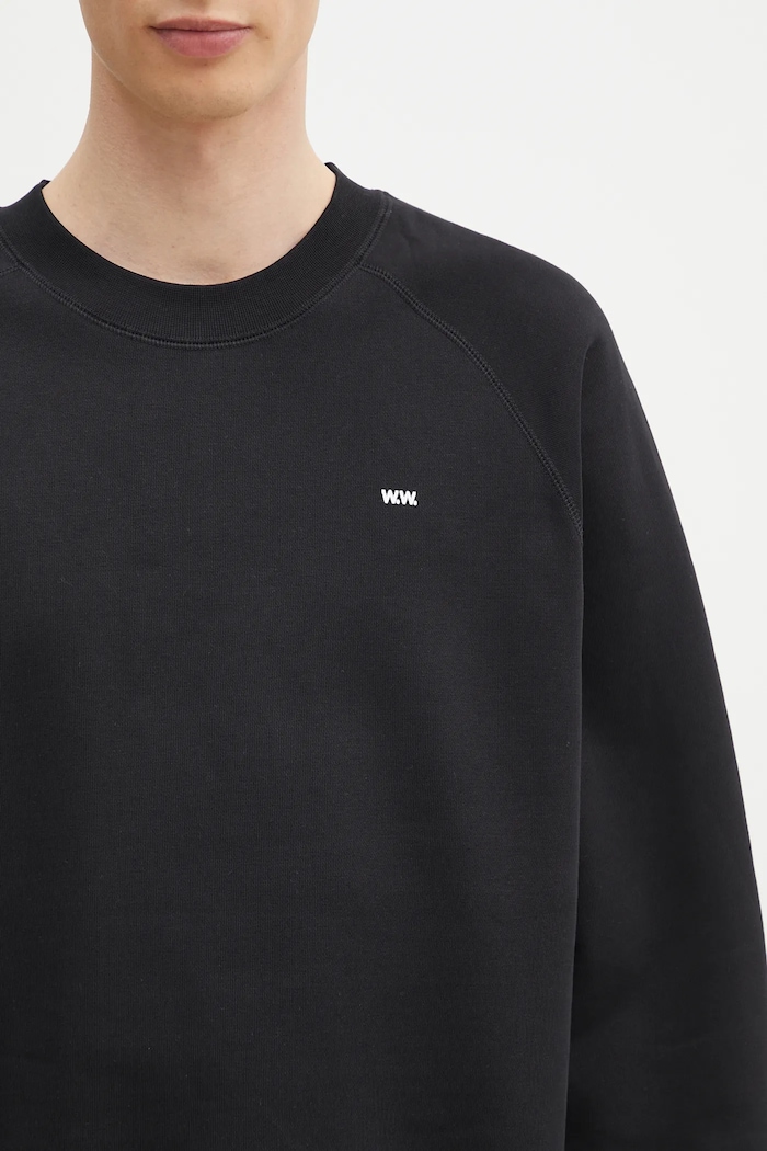 Бавовняна кофта Wood Wood Hester sweatshirt чорний 30250244